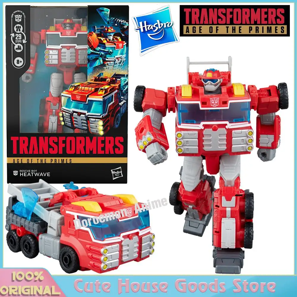 

In Stock Original Hasbro Transformers Age of The Primes Voyager Class Rescue Bot Heatwave Christmas Gifts Action Model Toys