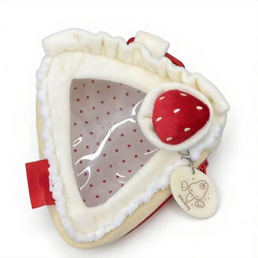 Transparent Strawberry Cake Storage Bag with Clear Window PVC Material Protector Case Colorful Hanging Storage Bag