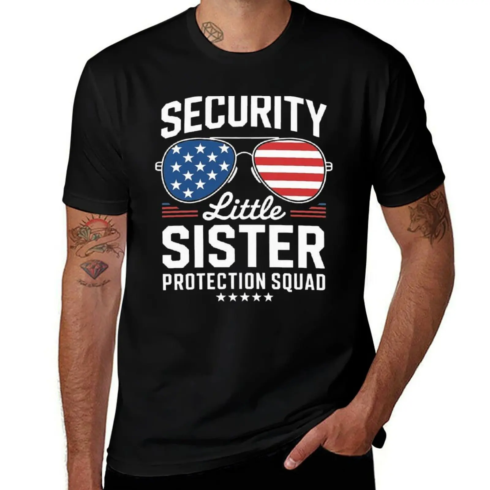 

Little Sister Protection Squad - Patriotic Design T-Shirt Louboutins oversizeds customs t shirts men
