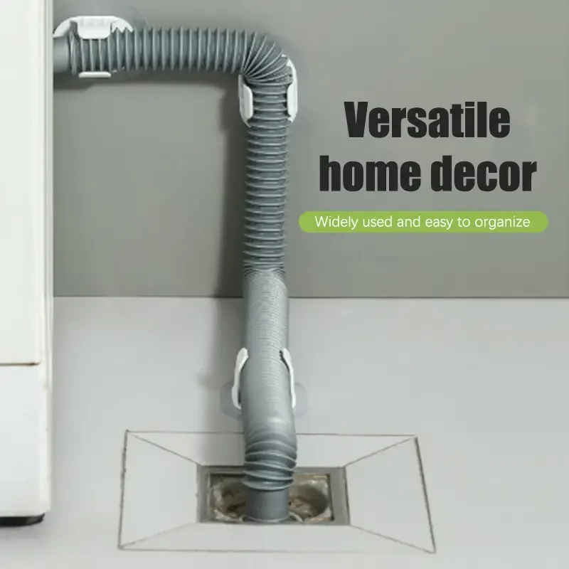 

Self-adhesive Non-punching Household Drum Washing Machine Outlet Pipe Fixed Buckle Pipe Clamp Washing Machine Drain Pipe Holder