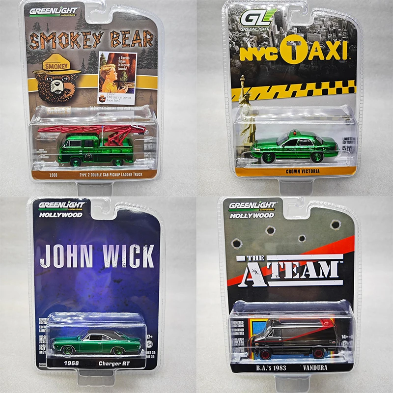 

Greenlight 1:64 Грузовик серии Smoky Bear с гальваническим покрытием Green Wheel War Horse Tianlong Agents Mustang Модель литья под давлением из сплава