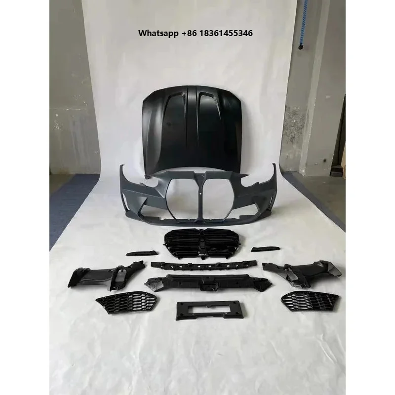

For 3 Series G20 G28 Upgrade G80 M3 Front Bumper Body Kits Latest VersionBody Parts New M3 Style With Hood