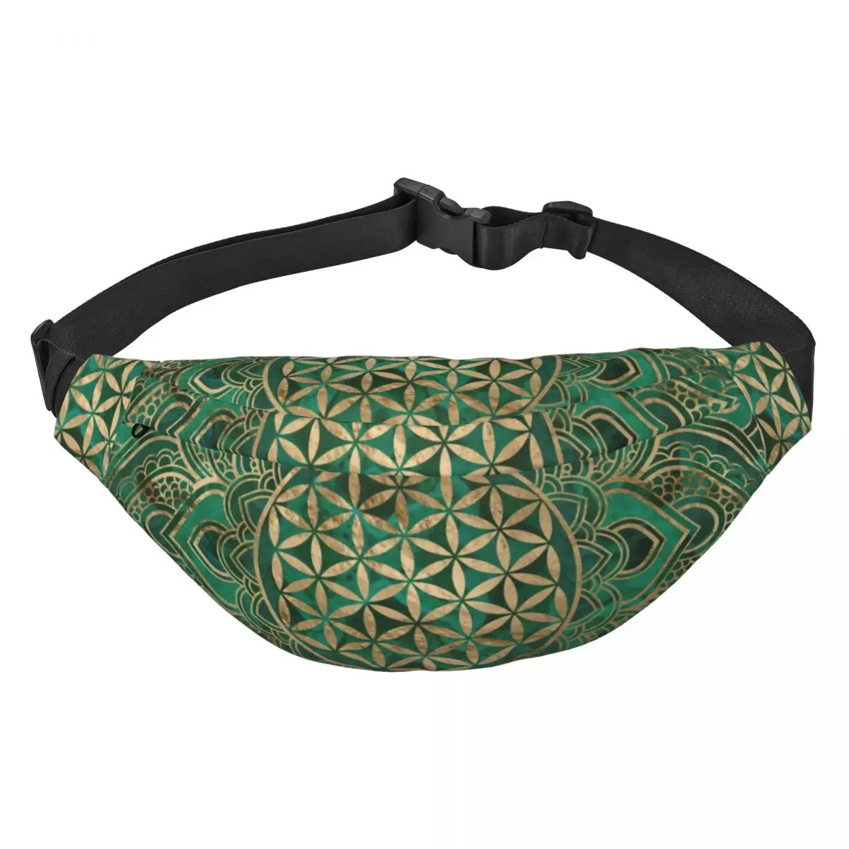 Flower Of Life In Lotus Sacred Geometry Fanny Pack Mandala Spiritual Meditation Sling Crossbody Waist Bag Phone Money Pouch