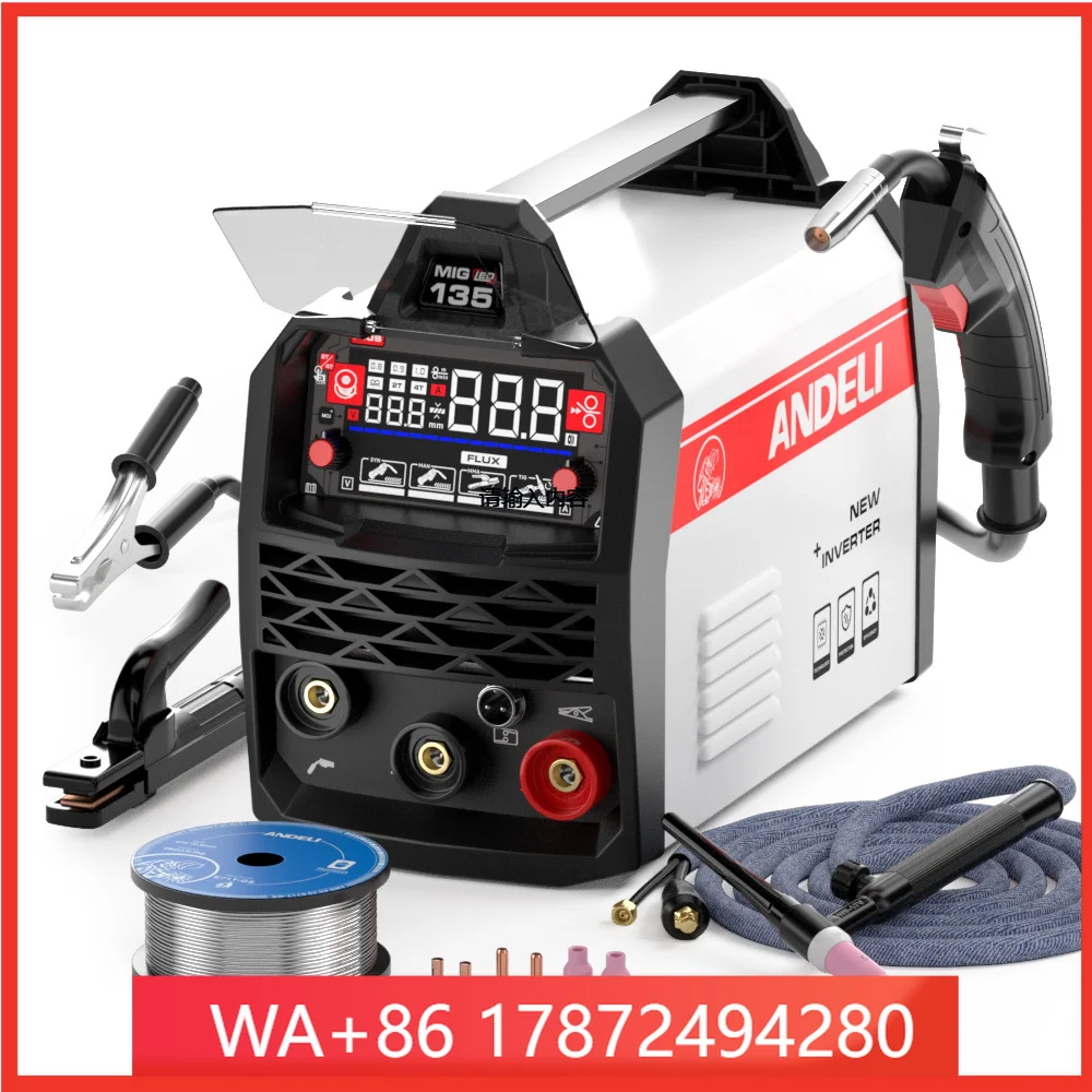 ANDELI 110V/220V MIG Welder 135A  PULSE Flux Core Lift TIG Stick 4-in-1