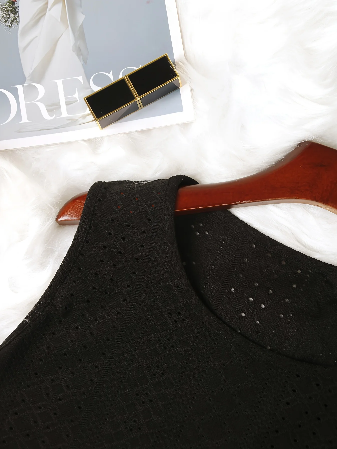 Elegantes Ärmelloses Tunika-Oberteil für Damen in Übergrößen mit Strukturiertem Design für den Alltag – Detail 6