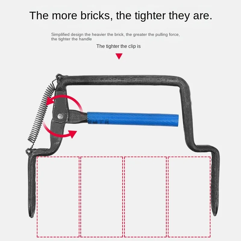 Brick Clamp, Thickening Brick Carrying Pliers, Red Brick Multifunctional Adjustable Clamp, Site Use Brick Loading Clamp Tool