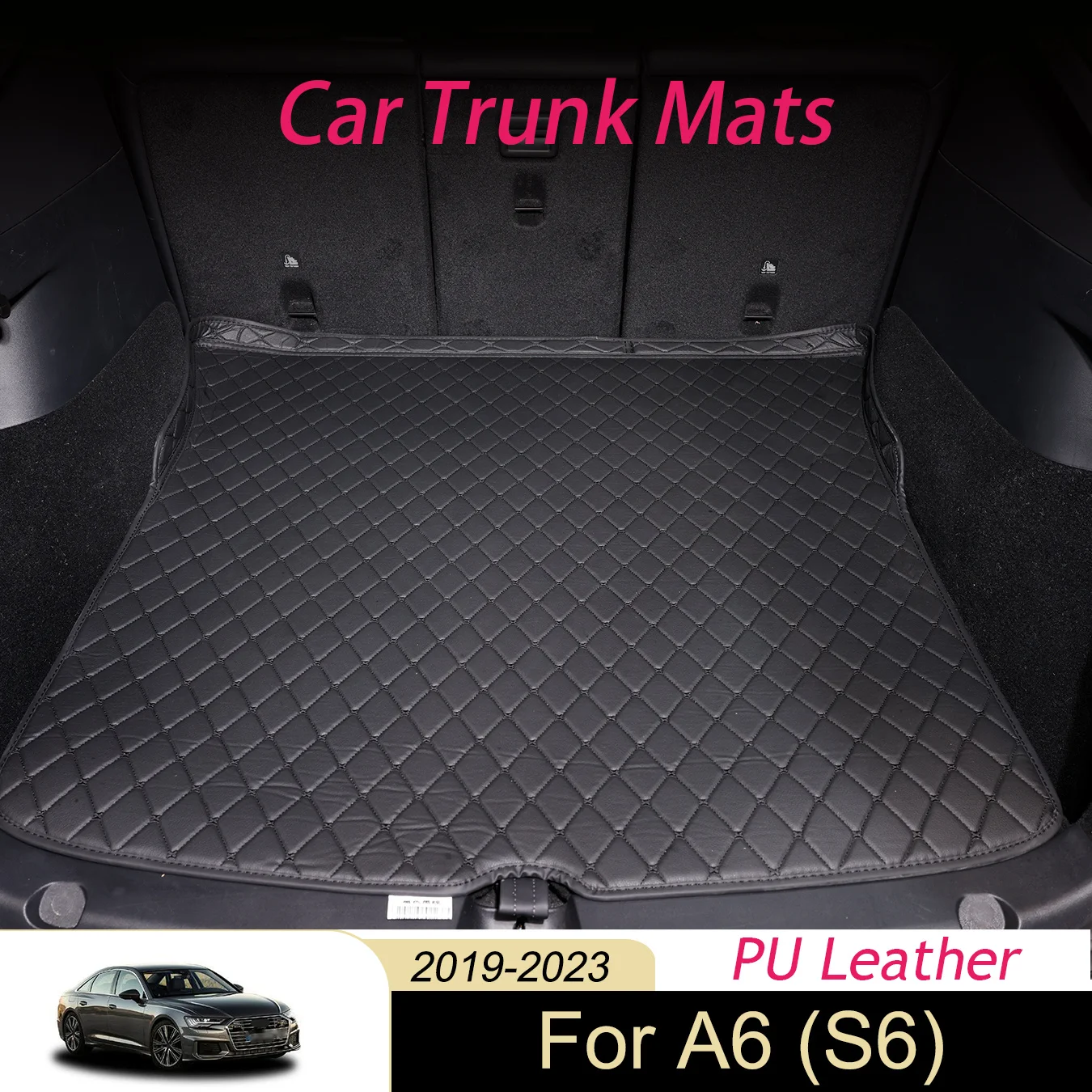 For Audi For A6（S6） 2019-2023 Three Layer PU Leather Stereo Full Coverage Anti-Slip Car Trunk Mat