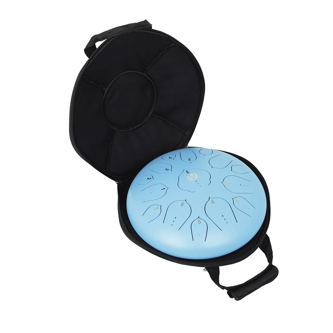 Hooqu 14 Inches 15-tone Key Of D Steel Tongue Drum Zen Practices Tools Spirit Sports Meditation Percussion Instrument With Fitti