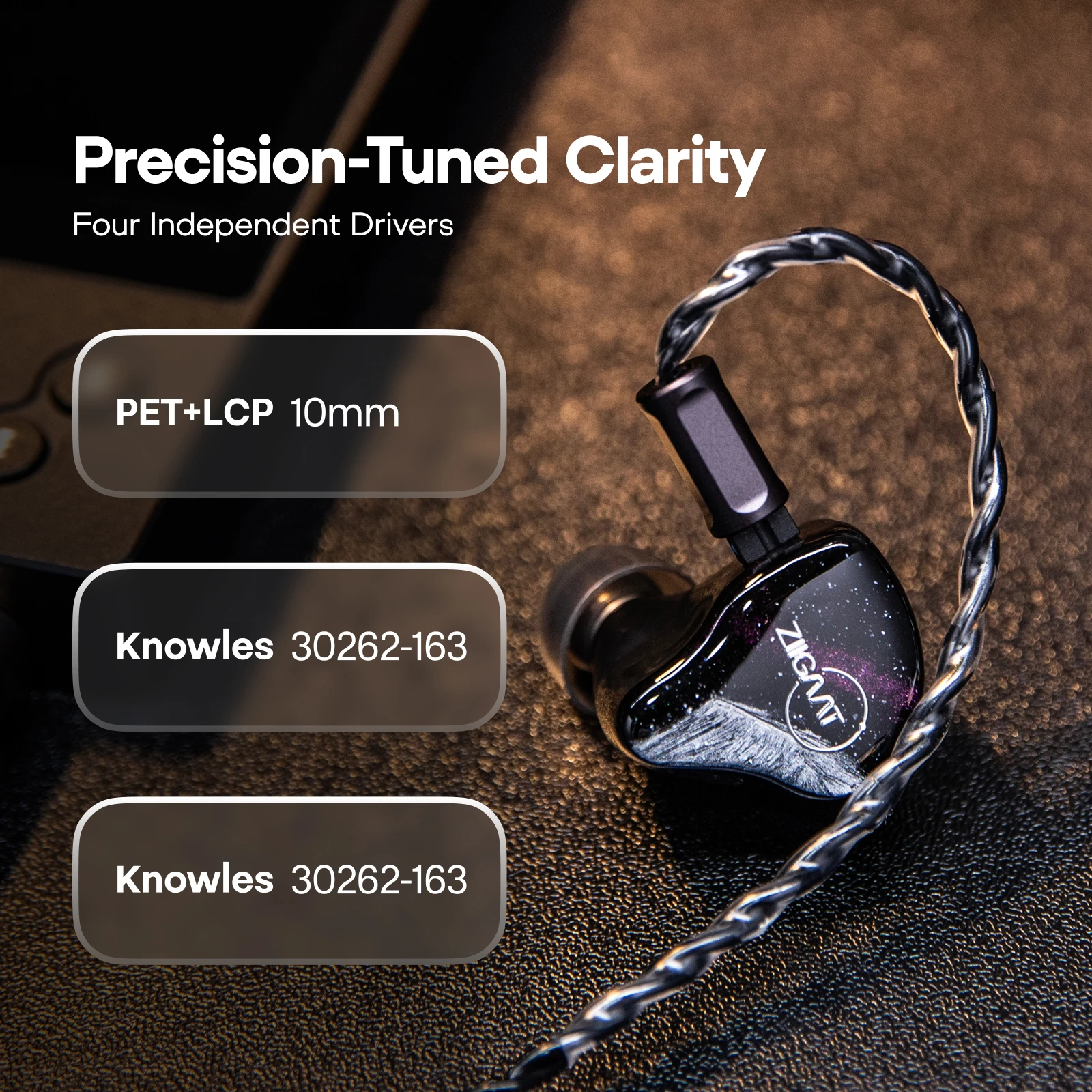 Linsoul ZiiGaat الهلال قسط 2DD + 2BA الهجين يدويا جودة IEM Hifi سماعة مع كابل موصل 2 دبوس قابل للتبديل