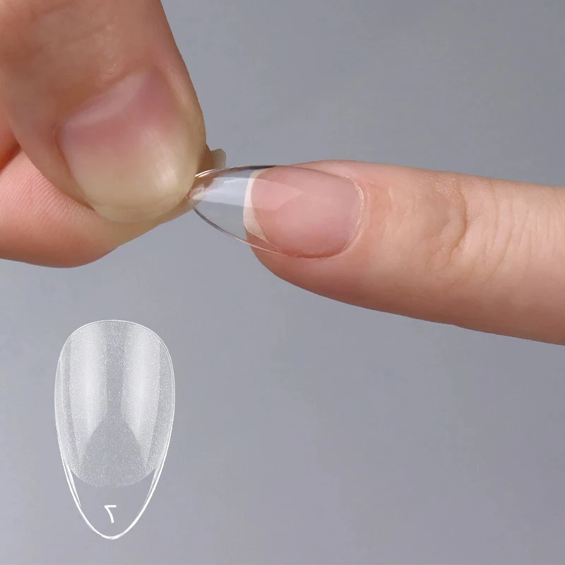 120pcs XXS Super Short Almond Full Cover Sculpted Soft Gel Nail Tips Press on Capsule Americaine Gel X Artificial Fake Nails image 4