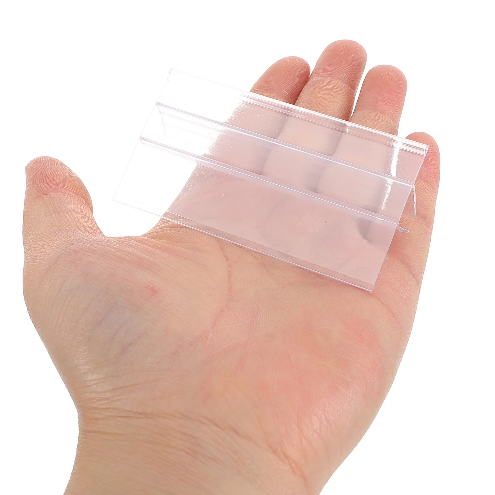 คลิปหนีบป้ายชั้นวางของแบบลวด 50 ชิ้น ทำจากพลาสติกใส สำหรับชั้นวางลวด ใช้สำหรับแสดงสินค้าในร้านค้า ใช้งานได้หลากหลาย