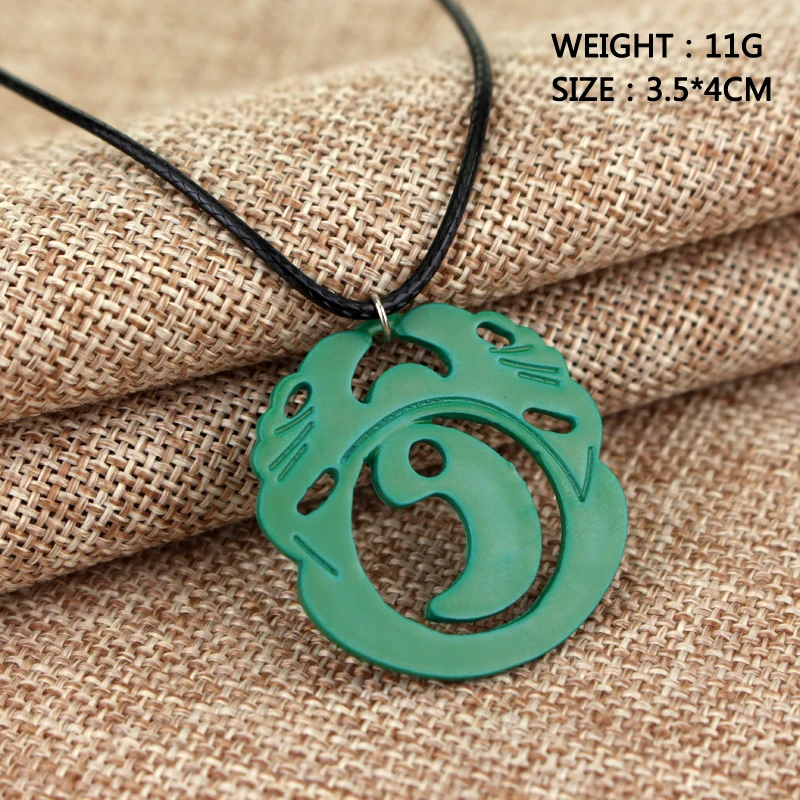 Tomb Raider Green Pendant Necklaces Lara Croft Adjustable Long  Rope Chain Wome Men Necklace Jewelry Accessories Gift For Friend