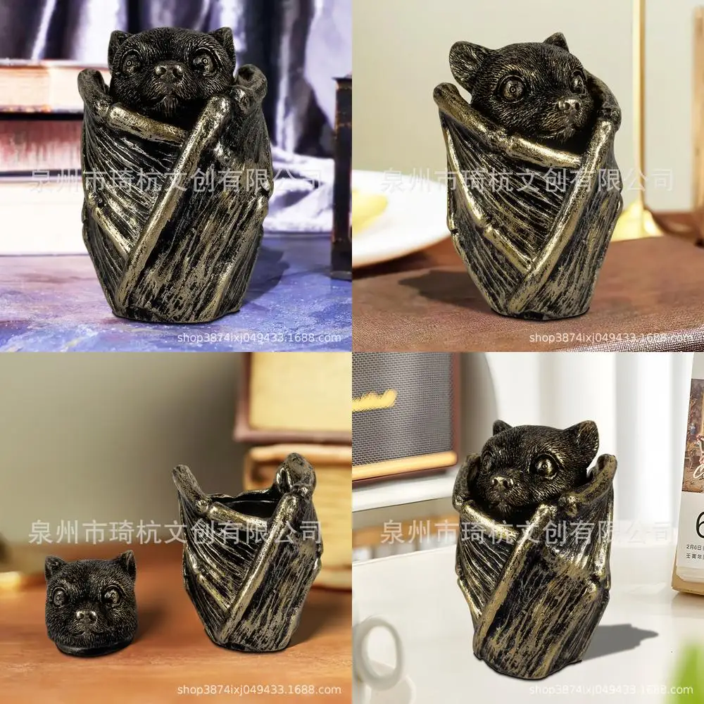 

Украшение на Хэллоуин, новая чашка с орнаментом в виде летучей мыши, готический домашний декор, летучая мышь для хранения, изделие из смолы