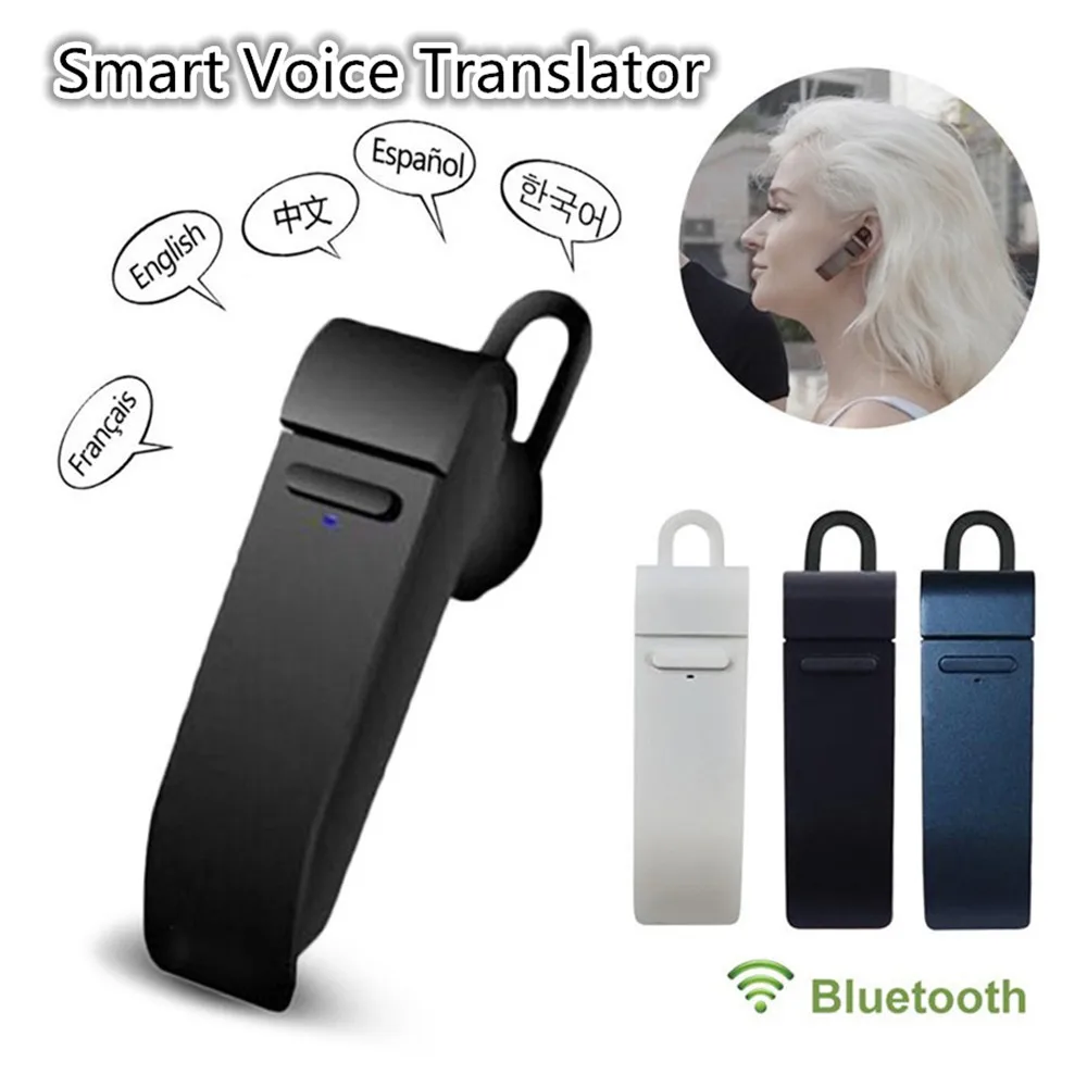 10pcs Voice translator Peiko 25 Languages Intelligent Wireless Bluetooth Translated Earphone Business handsfree Headset earpuds