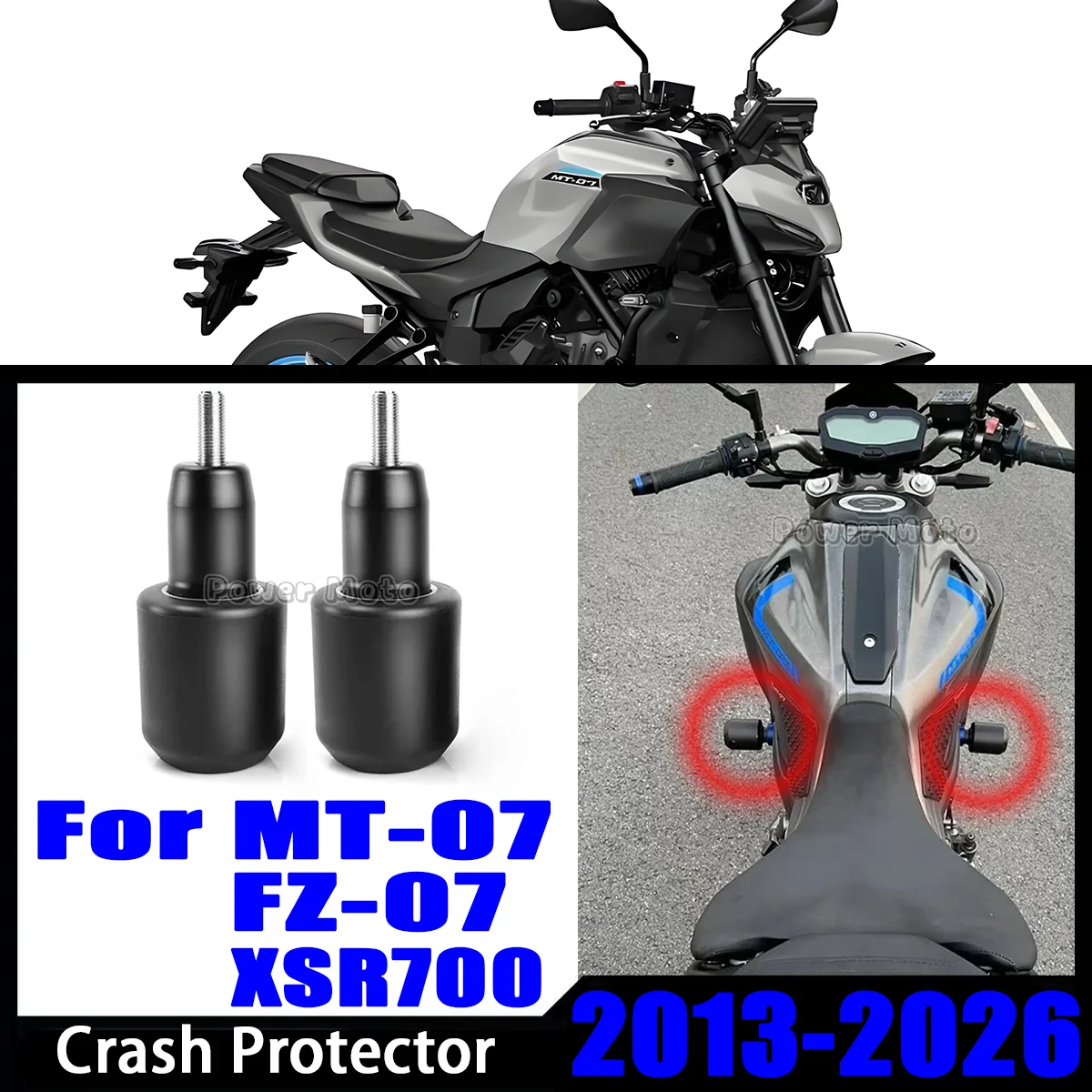 

MT07 Frame Anti Crash Protector Slider For YAMAHA MT-07 XSR700 FZ07 Motorcycle Engine Crash Pad Fairing Protection