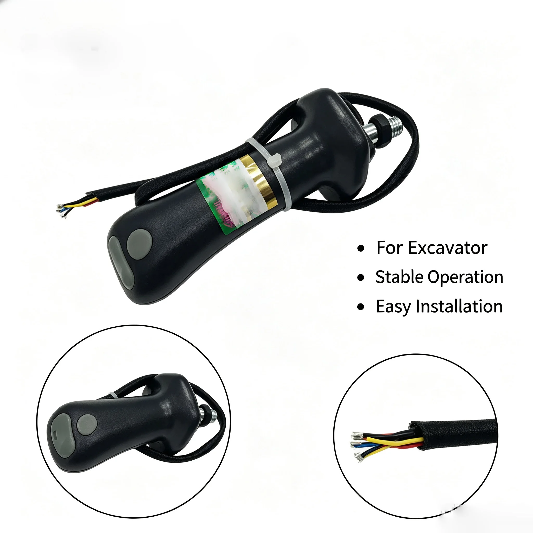 Four Button Handle Grip For DX225 DH225-9 DH300-9 Spare Parts Hydraulic Control Lever Replacement Black Rubber Cover