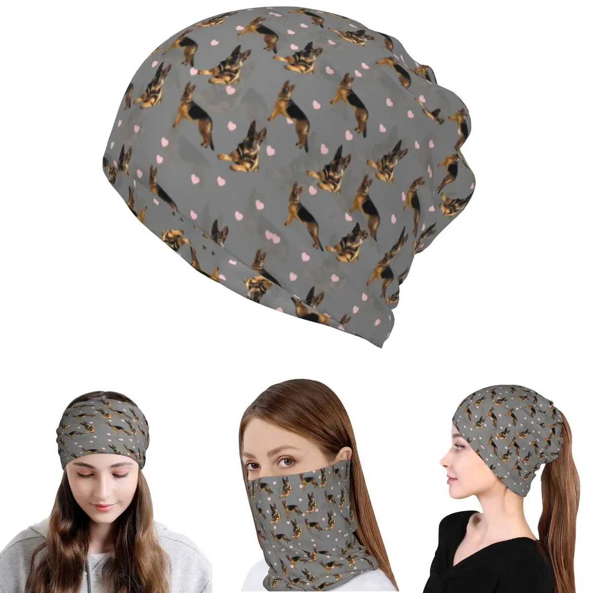 

German Shepard Pattern Bandana Neck Gaiter Mask Scarf Multi-use Headband Beanies Hat Unisex Adult Breathable