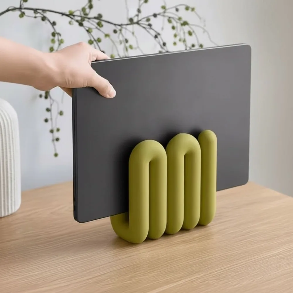 PLA Table File Rack 3D Printed Ergonomic Wavy Laptop Stand Lightweight Decorative Desk Organizer Office, Cultural