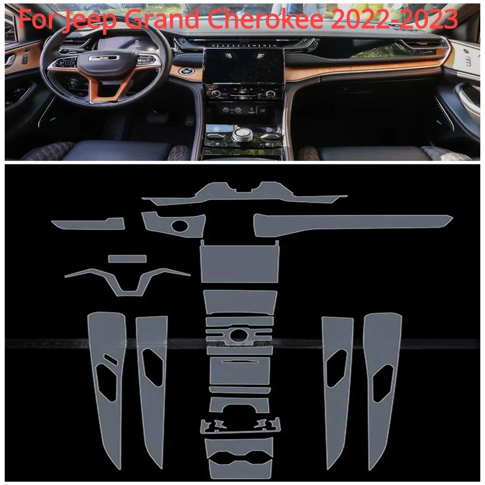 For Jeep Grand Cherokee 22-2023 Car interior Accessories film transparent TPU Gear Panel Center Console Anti-scratch resist film