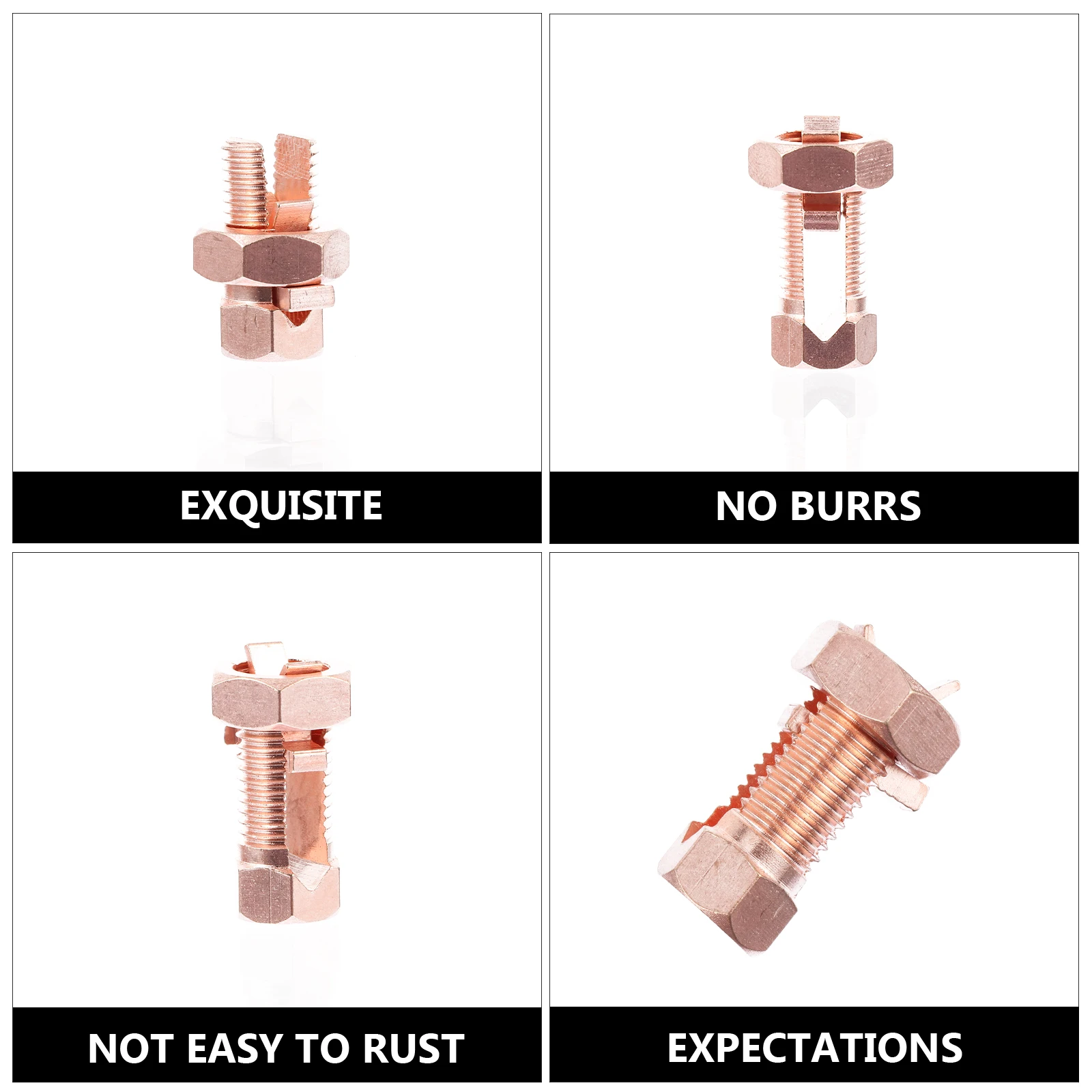 

10pcs Connector Wire Strength Split Bolt Copper Terminal Split Bolt High Grade Corrosion Resistant