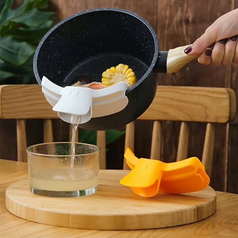 1pc Hot Sales Anti-spill Kitchenware Pot Round Mouth Edge Guide Duckbill Liquid Guide Spout Soup Pourer