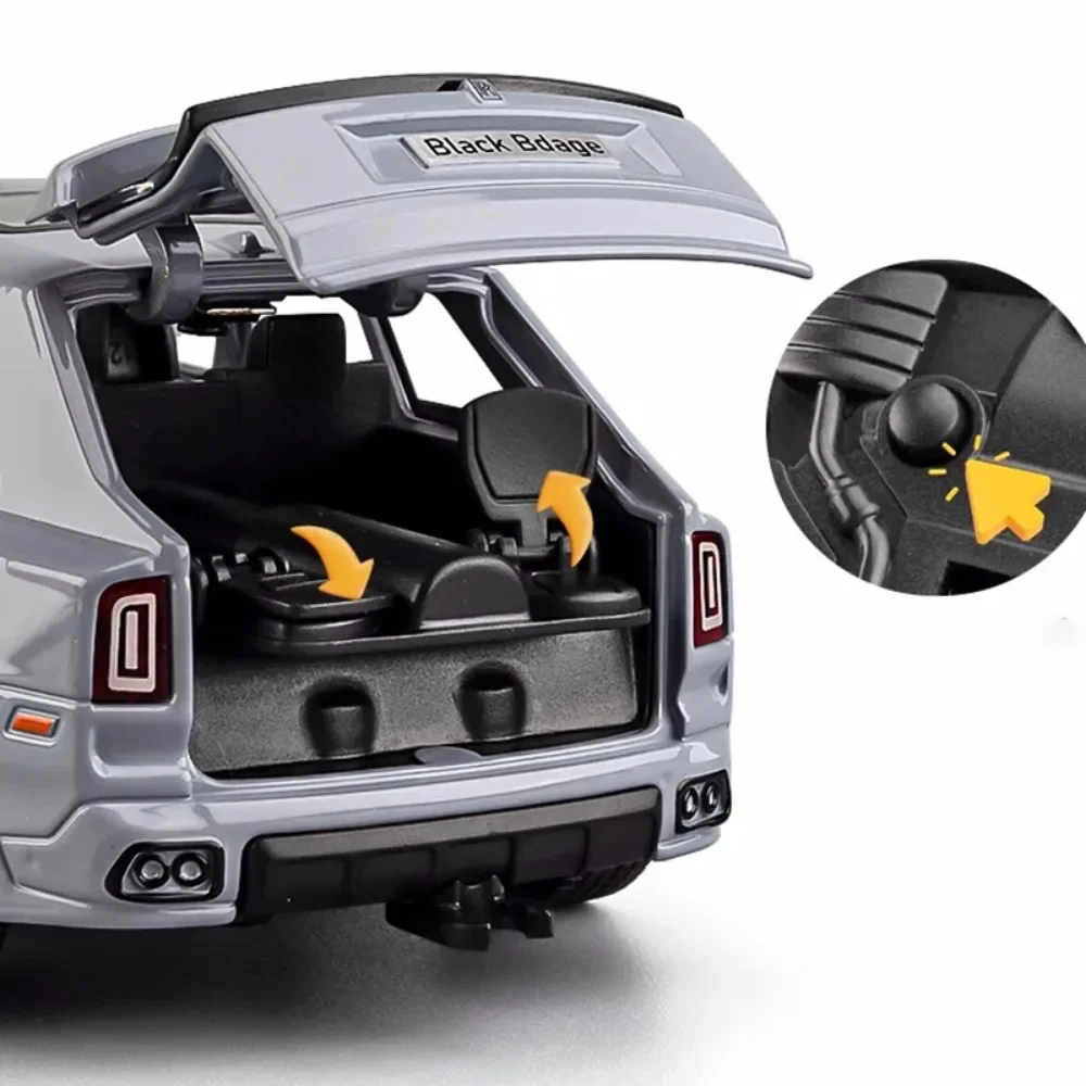 1/32 Car Toy Model Rolls Royce Cullinan SUV Alloy Travel Trailer Models Simulation Diecast Metal Vehicles Sound Light Child Gift