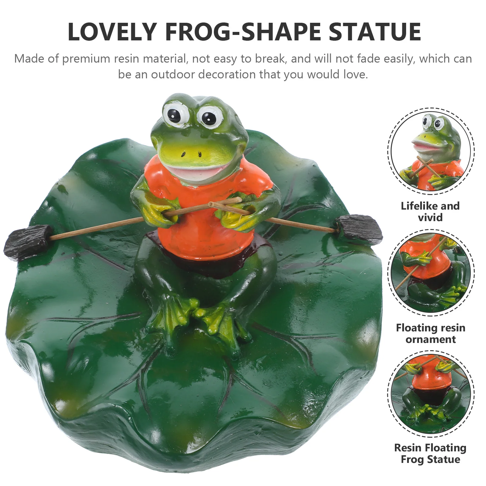 

Floating Resin Frog Pond Ornament with Realistic Design for Garden Landscape Balcony Water Decor Statue Pond Frogs Decor