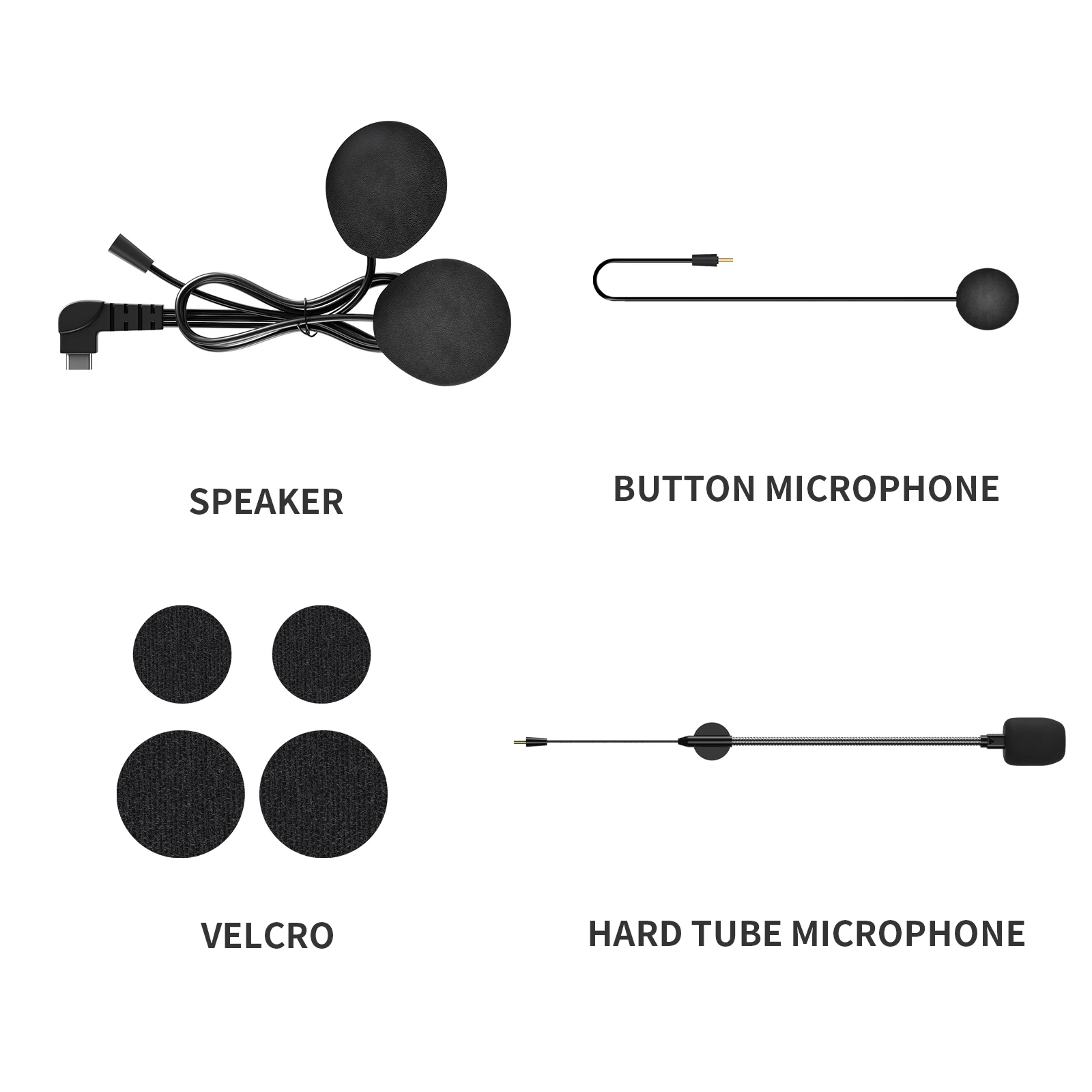 Fodsports T1 PRO Kits de microphone de haut-parleurs d'interphone de moto, pièces de casques T1 Kit d'accessoires de moto