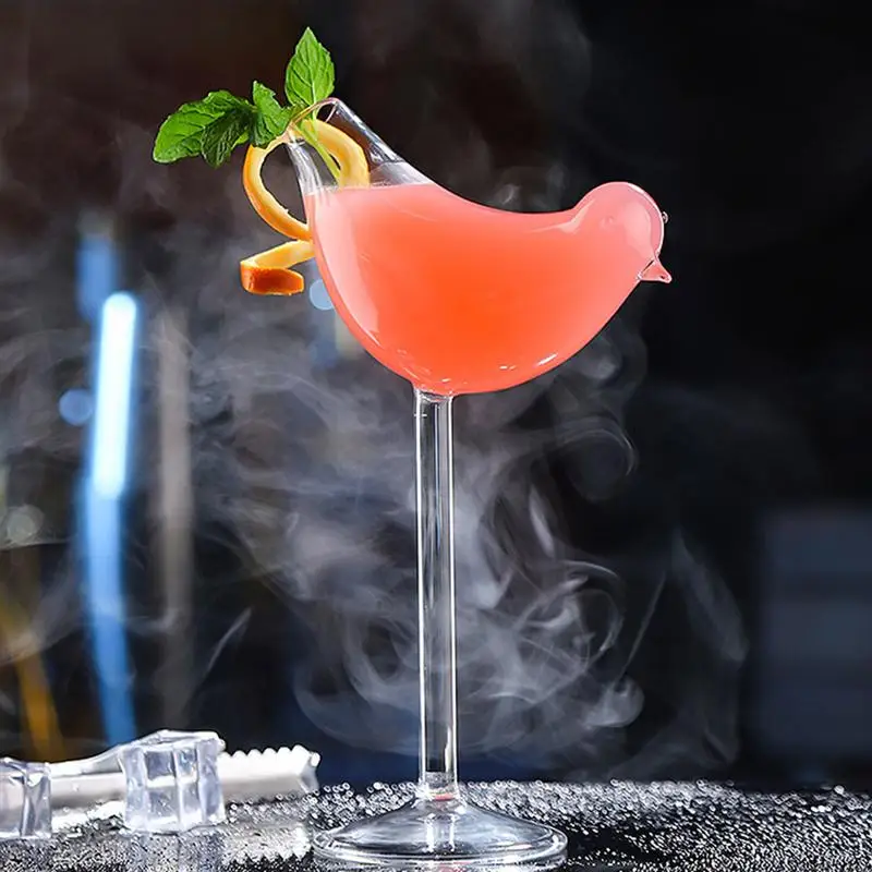 3Pcs Bird Champagne Glass Cocktail Glass Stemware Bird Shape Cocktail Glasses Glass Wine Cups Goblets Wine Juice Cup