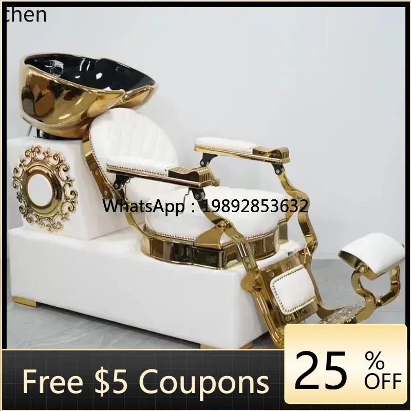 ABB foreign trade sitting flush chair down retro hair cutting chair exit down shampoo bed