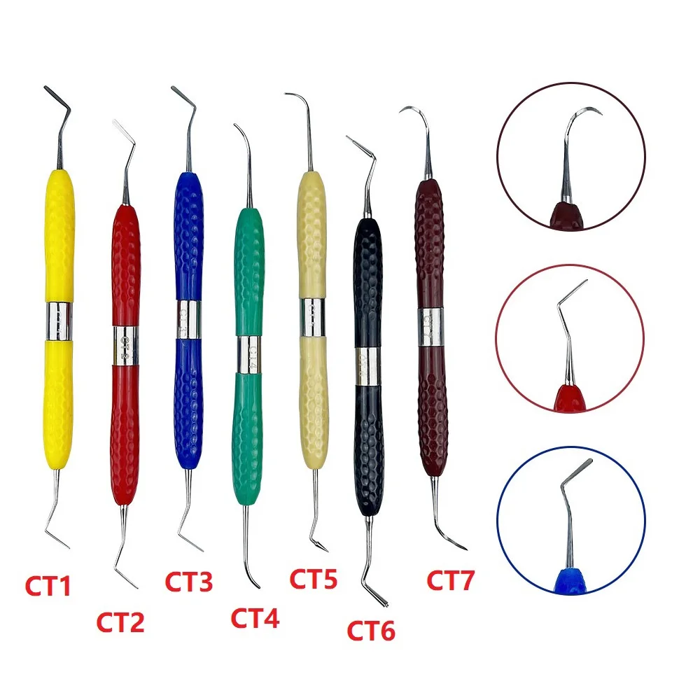 Espátula de relleno de resina compuesta Dental, Kit de restauración estética Dental, relleno de resina, mango de silicona, cuchillo de resina, herramientas de odontología