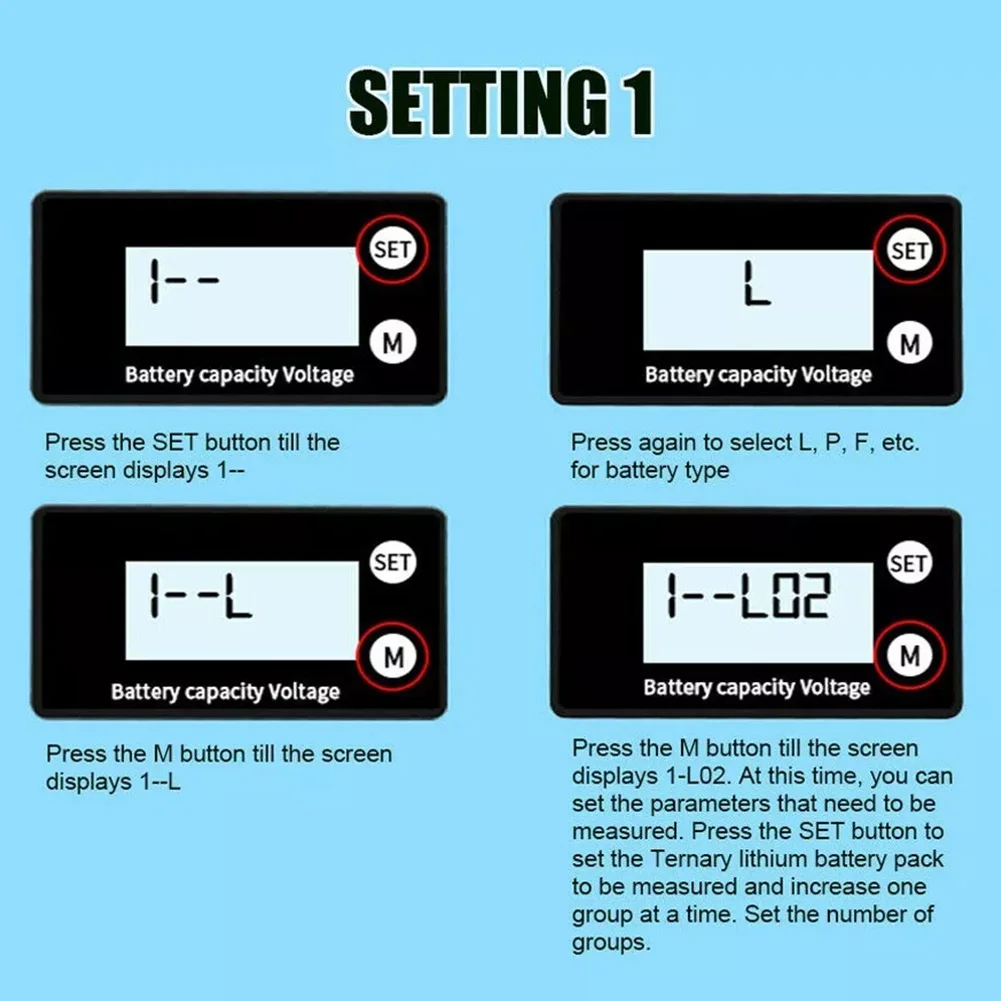 تيار مستمر 8 فولت-100 فولت LCD سيارة دراجة نارية الفولتميتر قدرة البطارية مؤشر الرصاص الحمضية ليثيوم LiFePO4 جهاز قياس الجهد الكهربائي الجهد متر فاحص #2