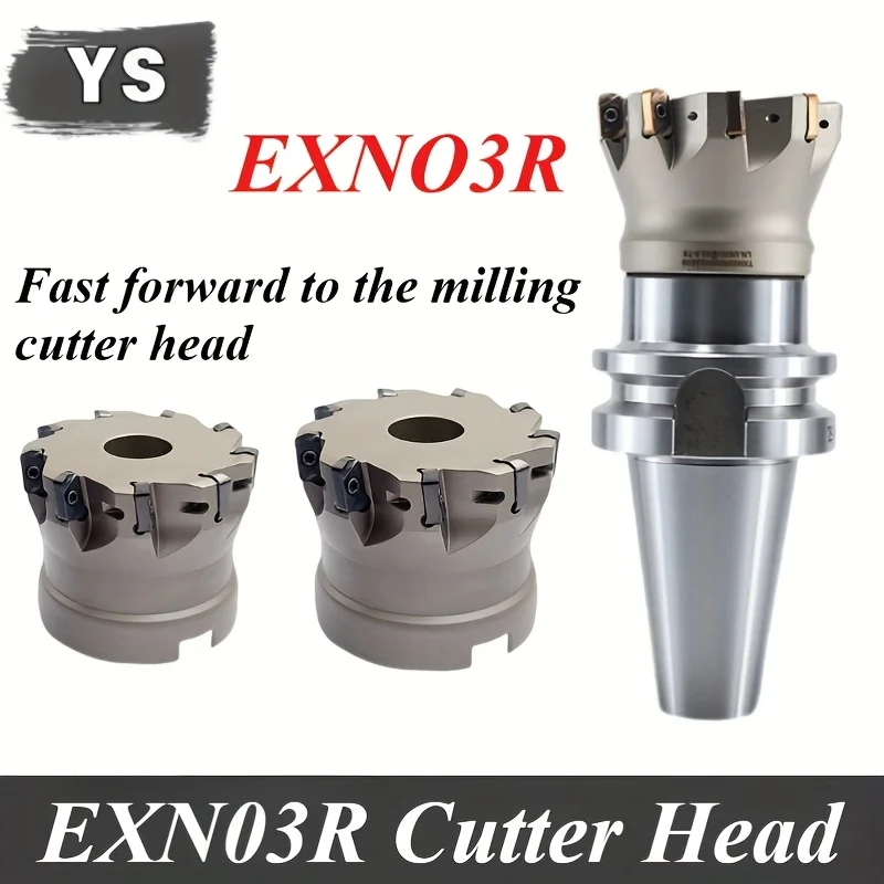 EXN03R Fast Feed 35mm 40mm 50mm 63mm 80mm Milling Cutter Head LNMU0303ZER-MJ AH725 AH130 Fast Feed Milling Cutter Insert EXN03