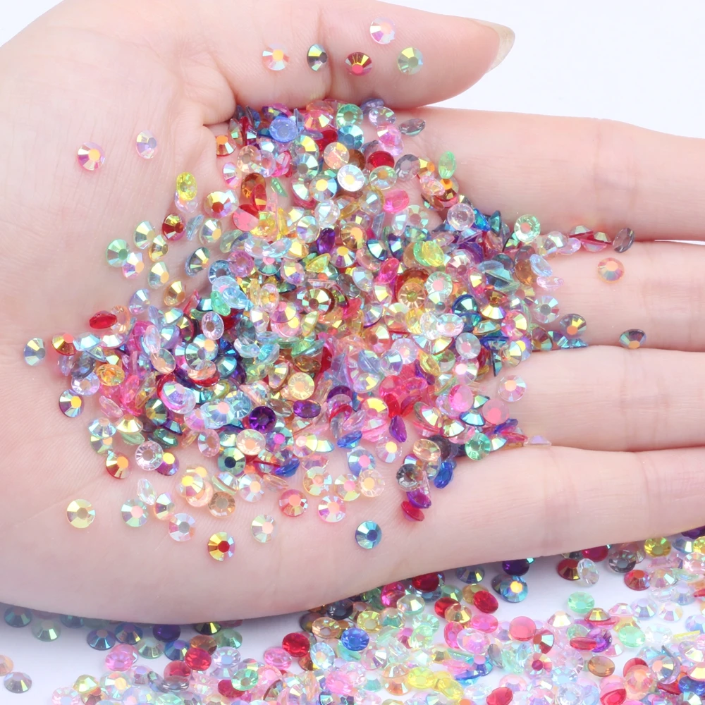 

Clear AB Resin Rhinestones 2mm-6mm Many Colors Choose Flatback Non Hotfix For Nails Art Decoration DIY 3D Jewelry Making