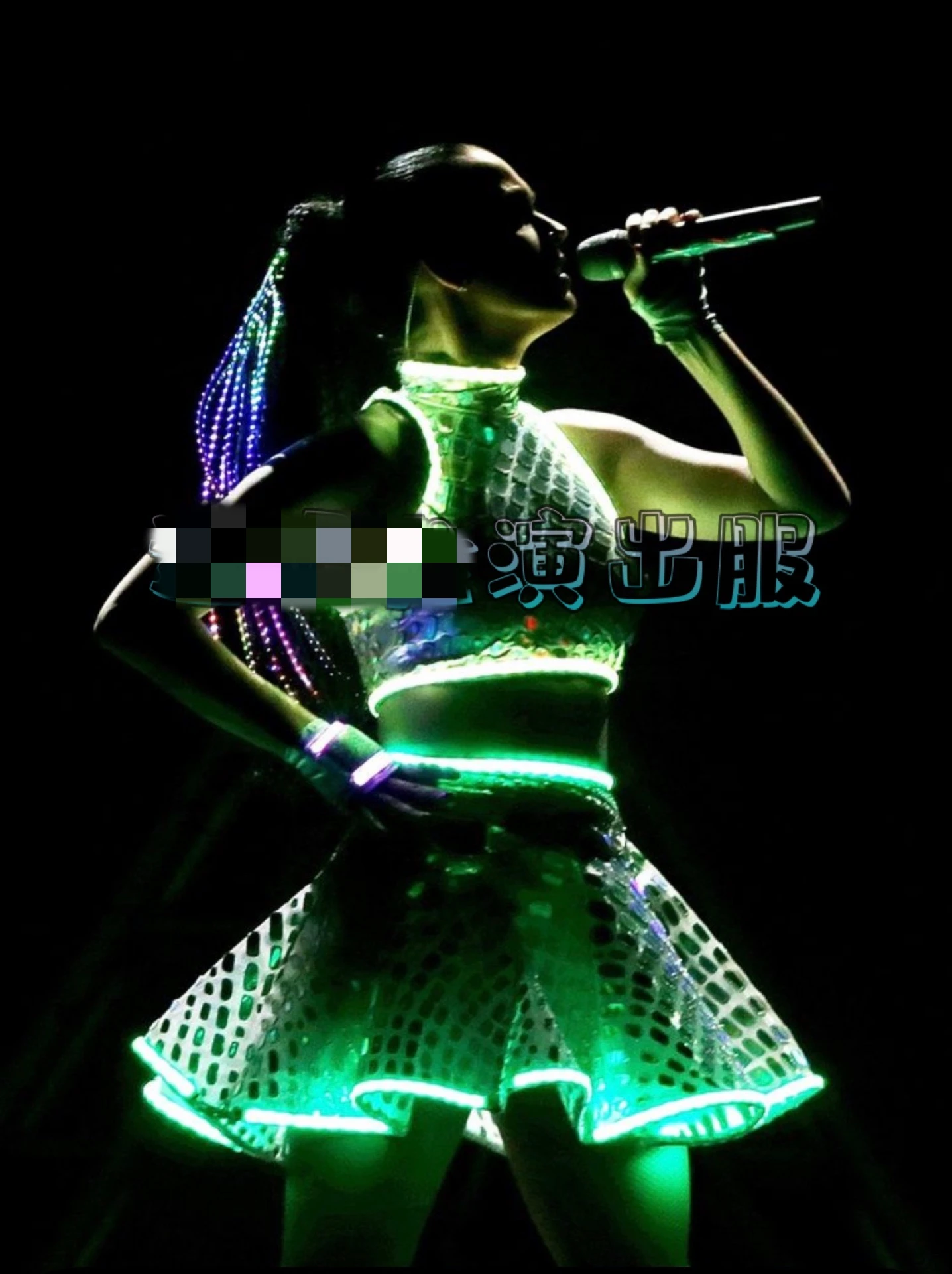 flashing LED dress with Rhinestone Singer dancer women sexy stage show Bar Nightclub DJ Singer DS Sexy LED Silver Shiny Costume