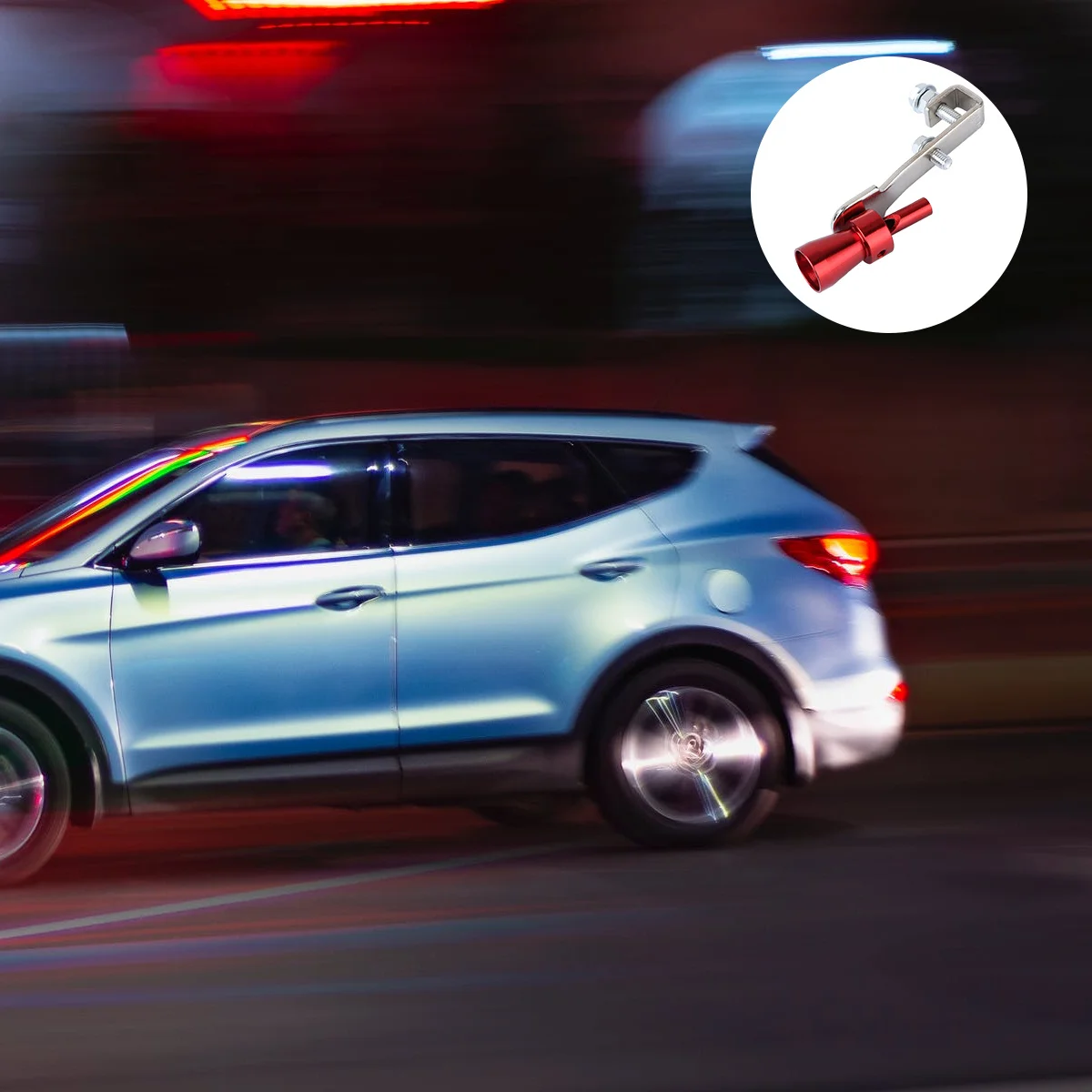 

2Pcs Car Tuning Turbine Whistle Exhaust Sounder Loud Noise Maker for Vehicle Tailpipe Red S Size Clip-on Installation Sound