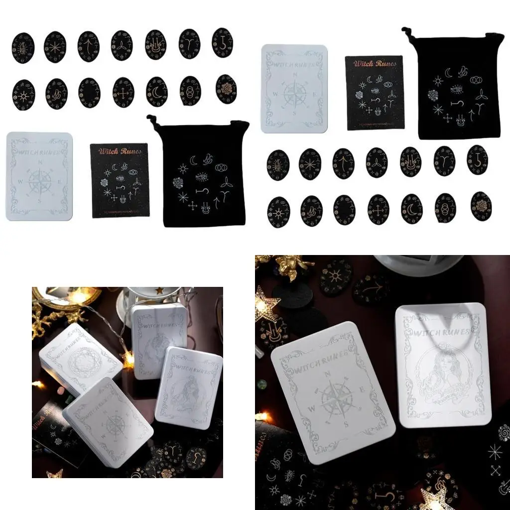 

R6FE Stone Set, Solid Stone with Box for Travel, Divinations, Witchcrafts