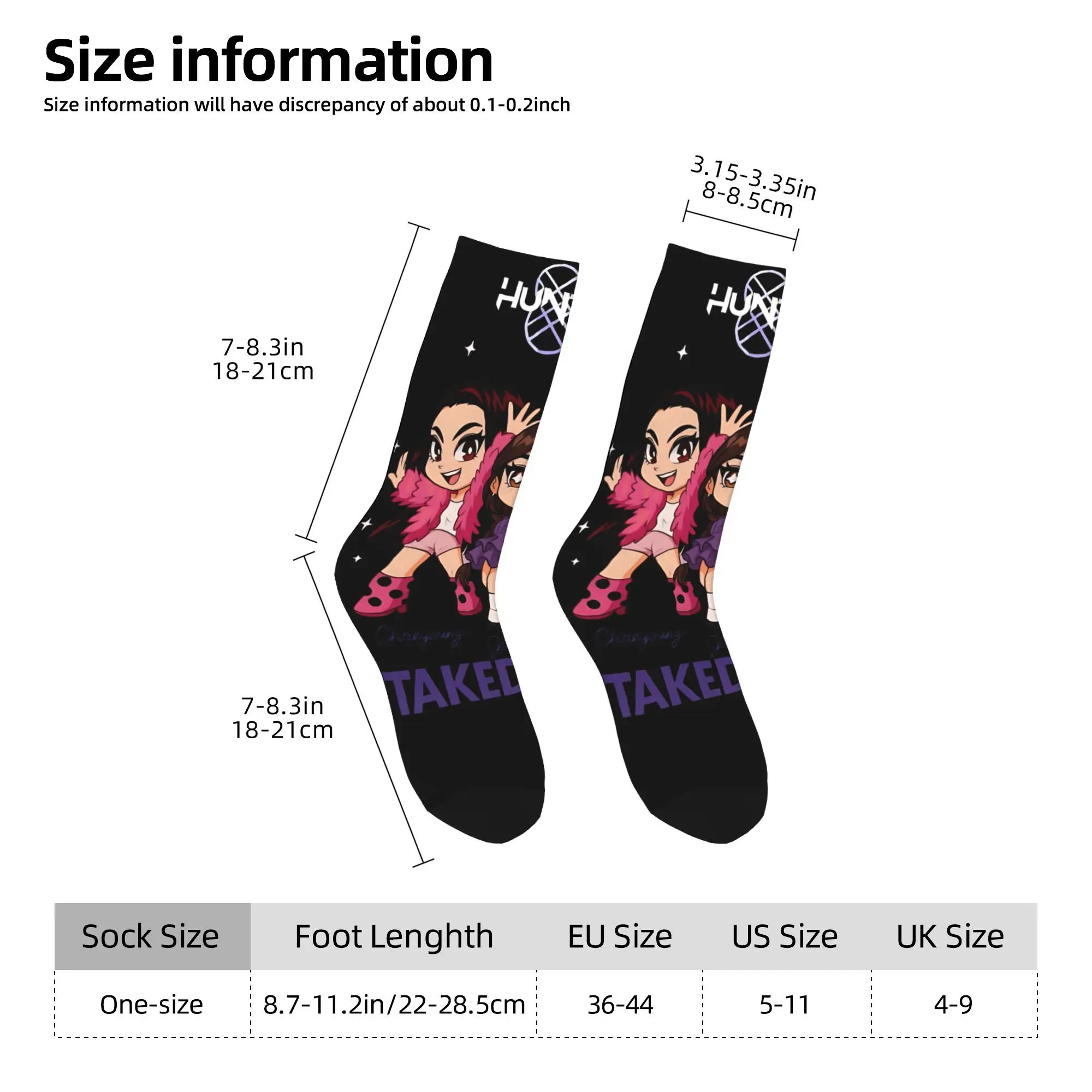 KPop Demon Hunters Socks  Casual Stockings Autumn Anti Sweat Adults Men Socks Comfortable Printed Cycling Socks