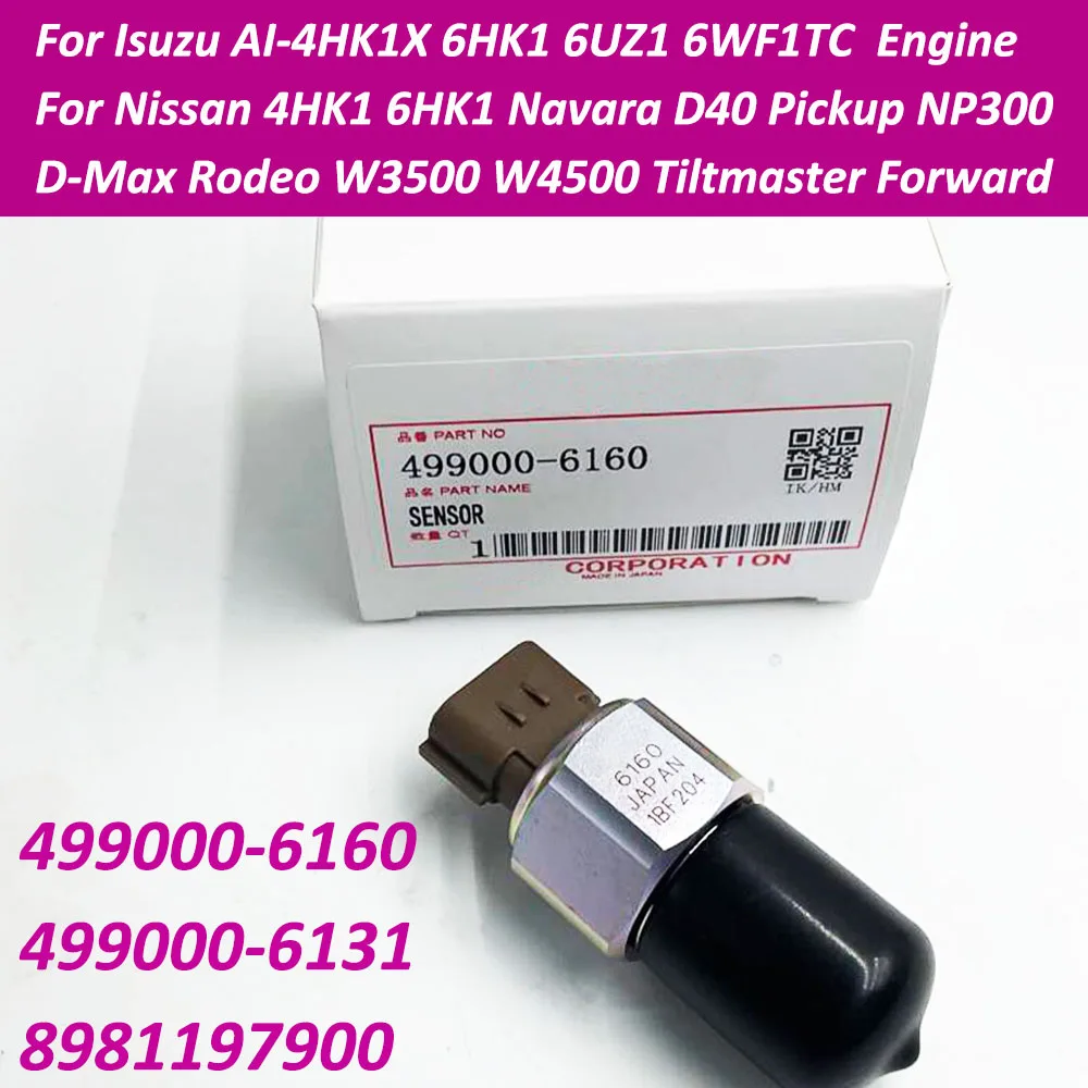 

High Quality Fuel Rail Pressure Sensor For NISSAN Navara D40 Pathfinder R51 2.5D 499000-6160 4990006160 499000-6131 499000-6070