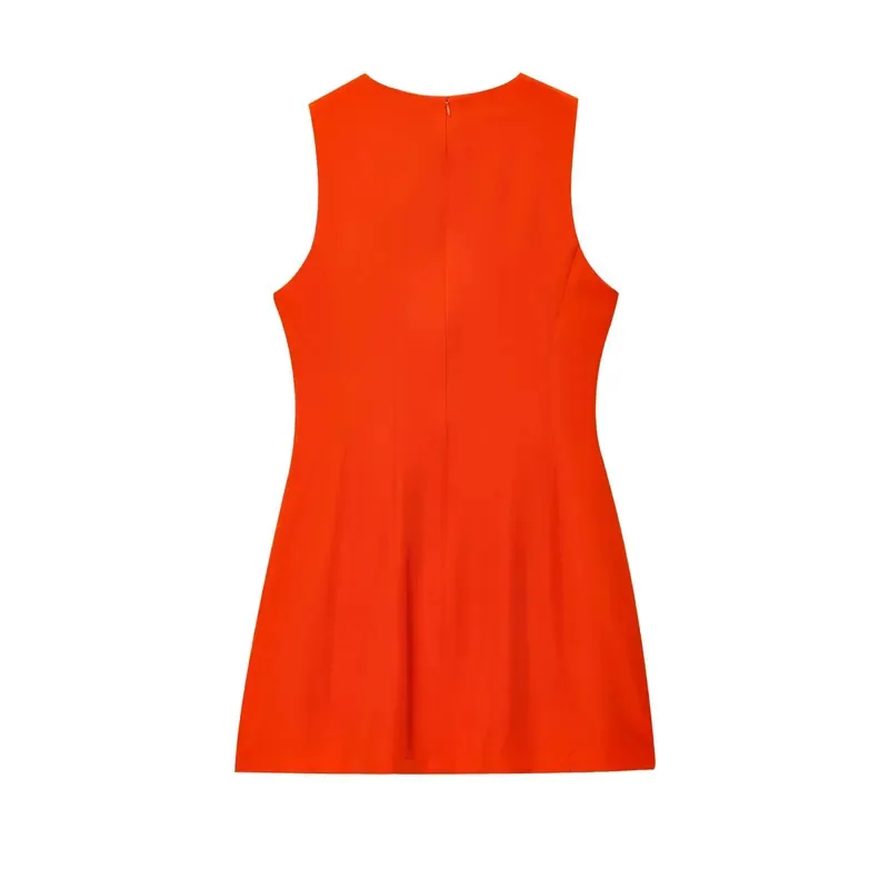 

Elegant Chic Vest Dress round Neck Pleated Slim Fit Summer Fashion Sleeveless Short Dress for Party Date Holiday 2025