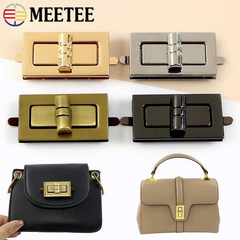 

2/5Sets Meetee Handbag Turn Twist Lock Buckle Metal Snap Clasp Bag Purse Decorative Closure Latch DIY Craft Hardware Accessories
