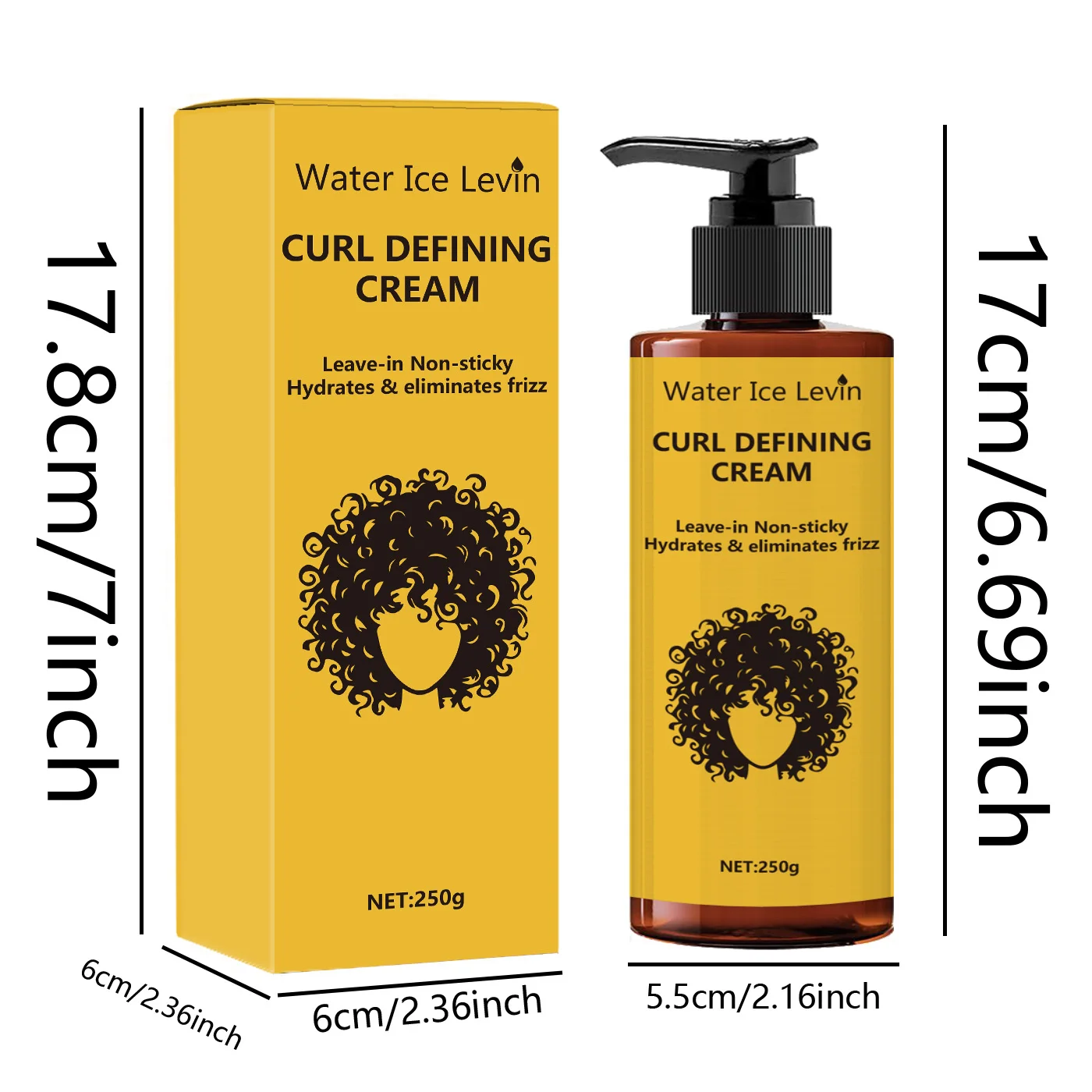 Curl Defining Cream, Contains Castor Oil, Long-Lasting Anti-Frizz, Elastic and Voluminous, Moisturizing and Styling, Suitable for Wavy and Curly Hair Types, Unisex