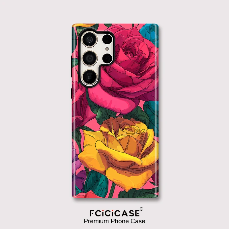 Fcicicase Luxury Shockproof Phone Case For Samsung Galaxy S26 Edge A56 A26 S23 A16 S20 FE S24 S25 Plus Flowers Floral Cover