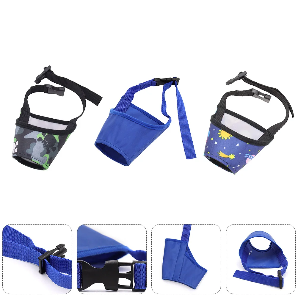 

3pcs Adjustable Anti-Bite Muzzle Breathable Pet Dog Mouth Cover For Barking Chewing Prevention Safe Outdoor Use Lightweight