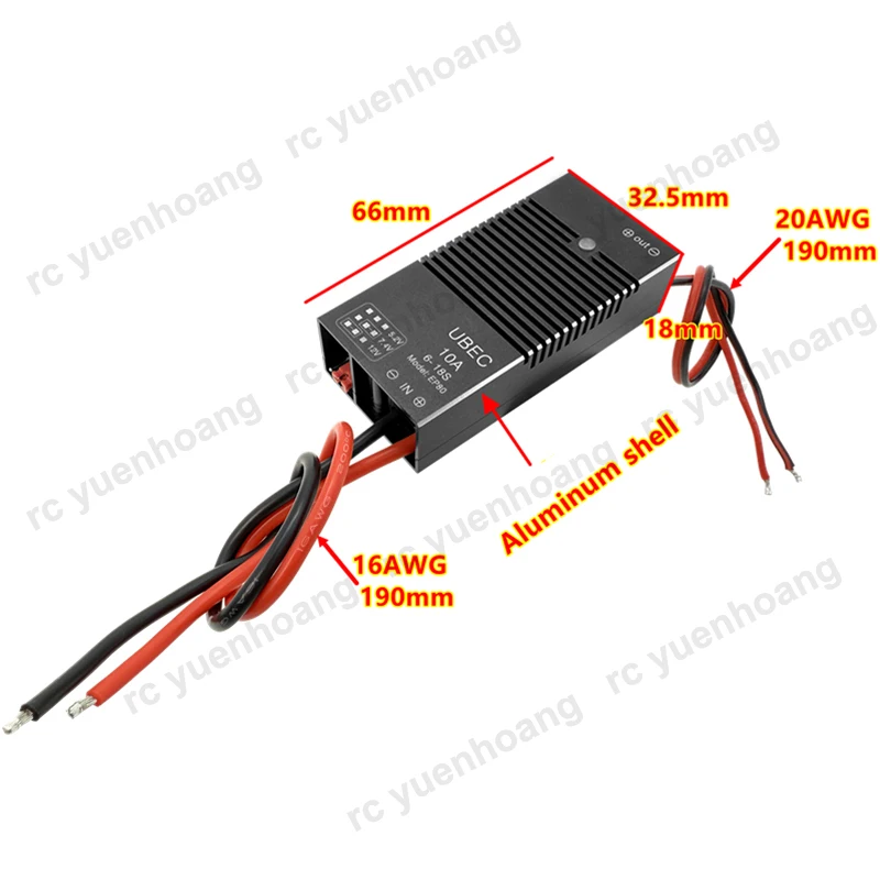 1PCS 5V/7.4V/12V UBEC Modulo di Alimentazione Regolatore DC18S 10A 80V Stabilizzatore di Tensione Buck Regolabile per Multi-Assi RC Drone Accessorio