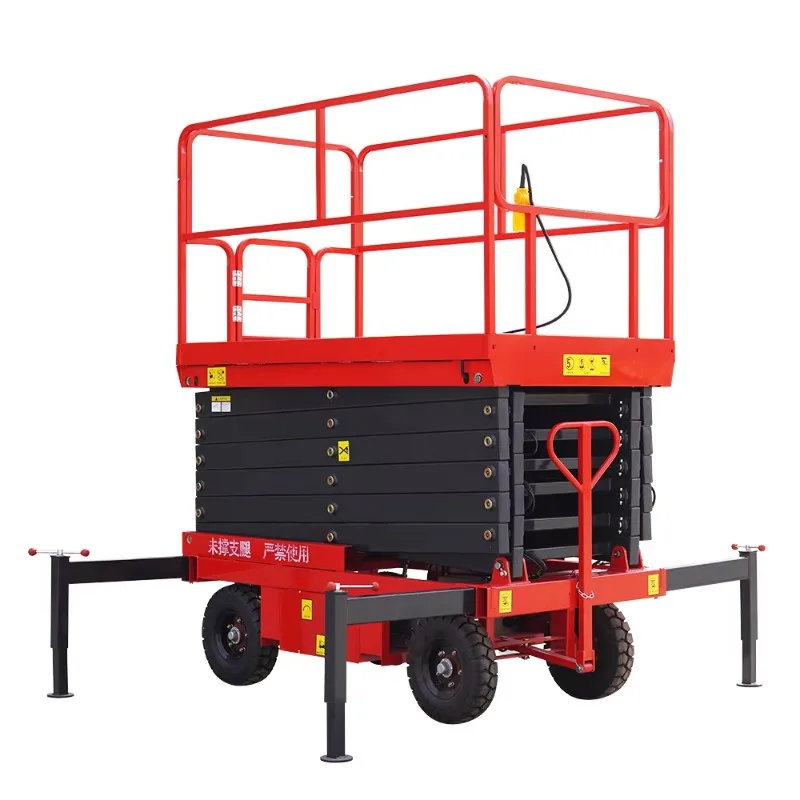 4-18m 500kg CE Certified Alloy Steel Semi Electric Platform Mobile Scissor Lift Extendable Platform Control Panel Remote Control