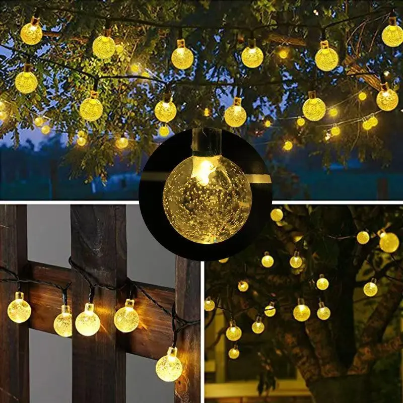 Solar bubble ball string lights, outdoor waterproof decorative lights, perfect for courtyard, balcony and holiday atmosphere dec