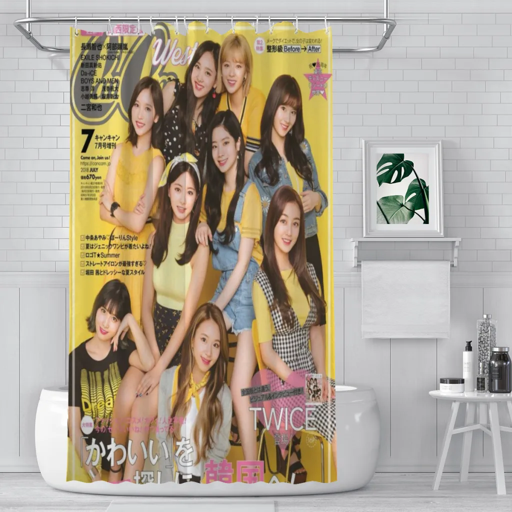 Music-TWICE-Girls Shower Curtain  Bathroom Decoration Shower Curtain Birthday Gift