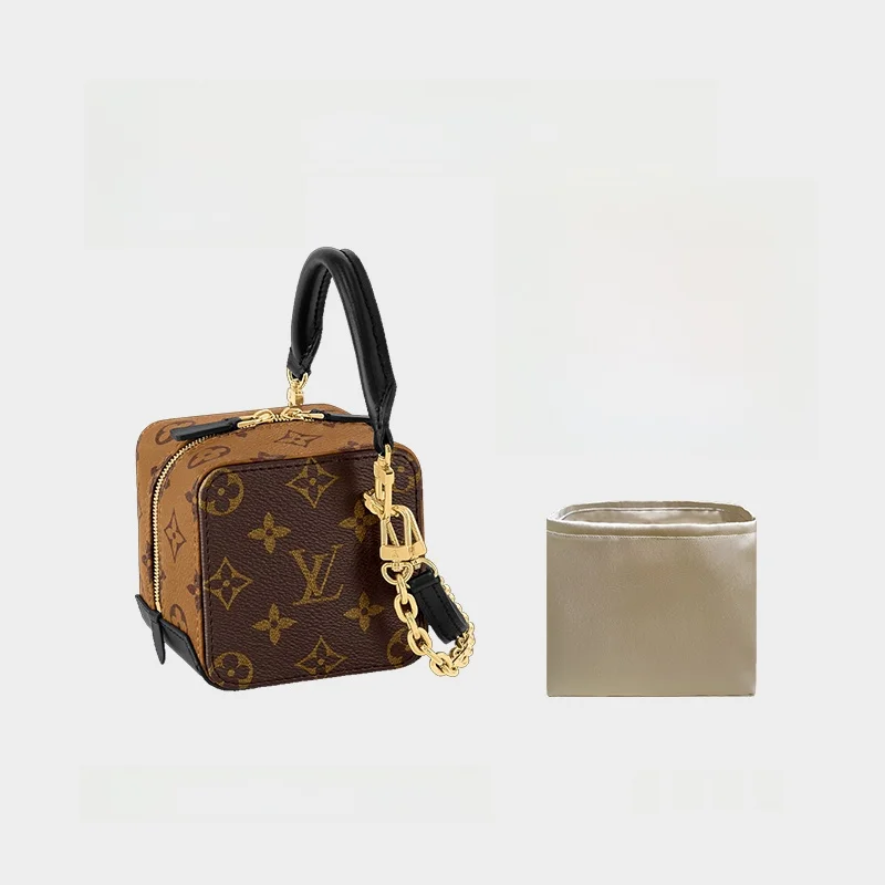 

Acetate Satin Lightweight Zipper Dice Square Dice Bag Inner Pouch Organizer Nylon Pure Color Storage Bag for Everyone