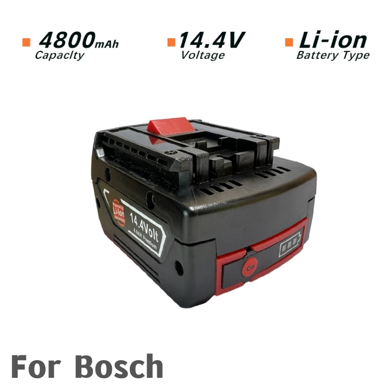 

14.4V 4800mAh rechargeable lithium battery pack for Bosch cordless drill screwdrivers BAT607, BAT607G, BAT614, BAT614G